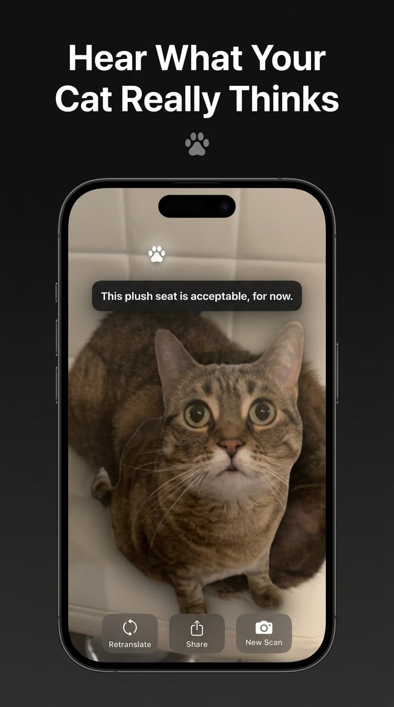 julie translating a cat's thoughts with AI